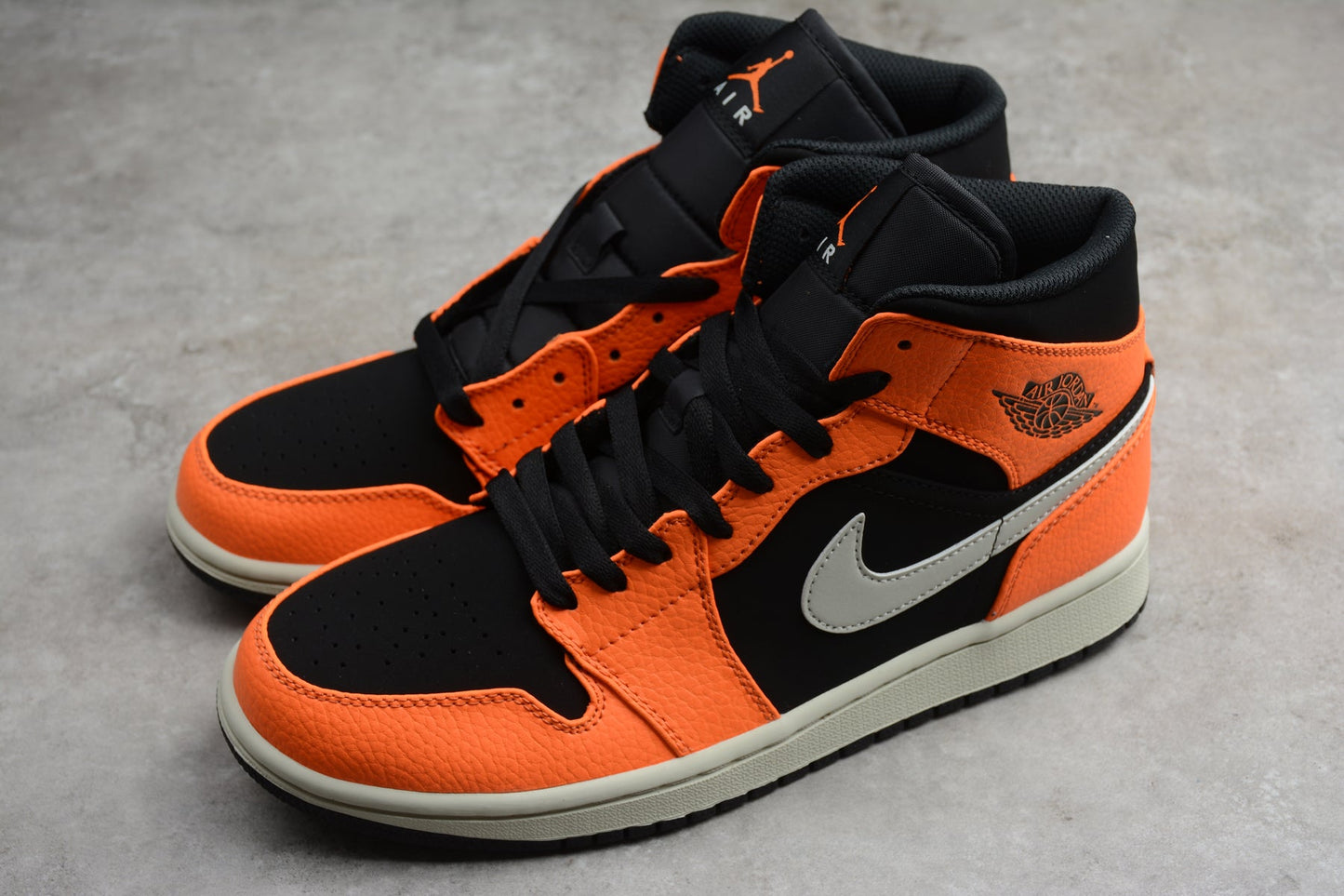 Air Jordan 1 Mid "Black Light Bone Orange"