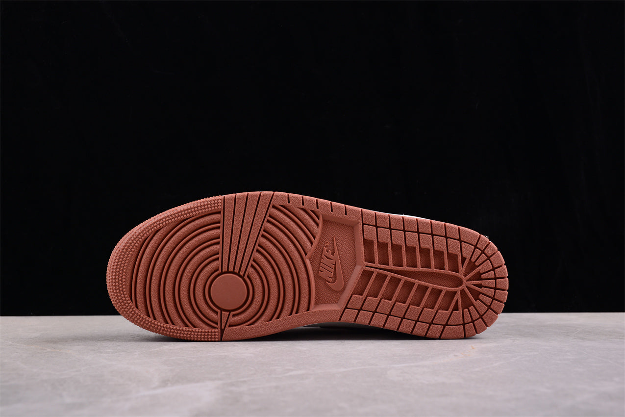 Nike Air Jordan 1 Mid "Dusty Peach Sail White Night Maroon"