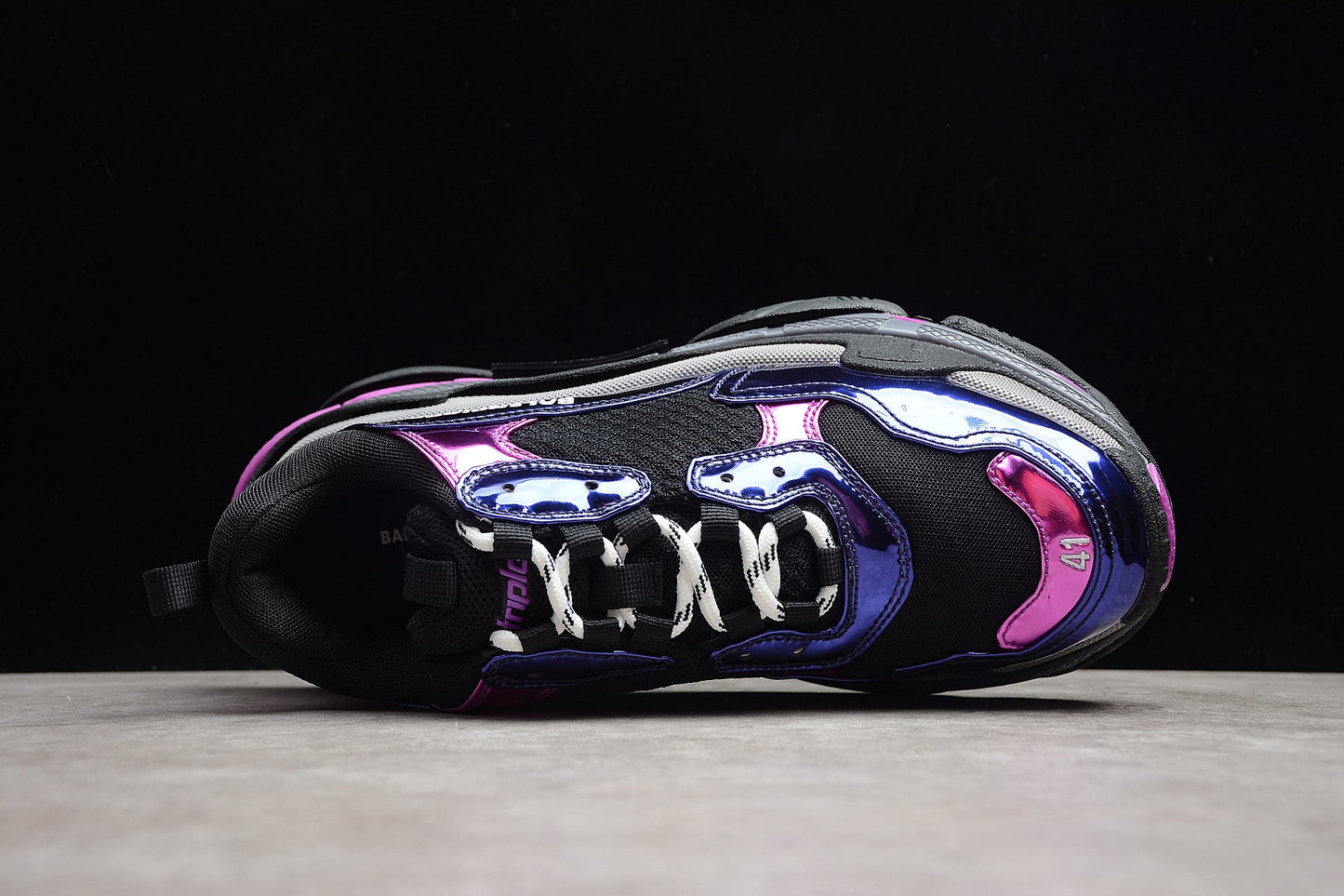 Men's Blue & Purple Metallic Chunky Sneakers