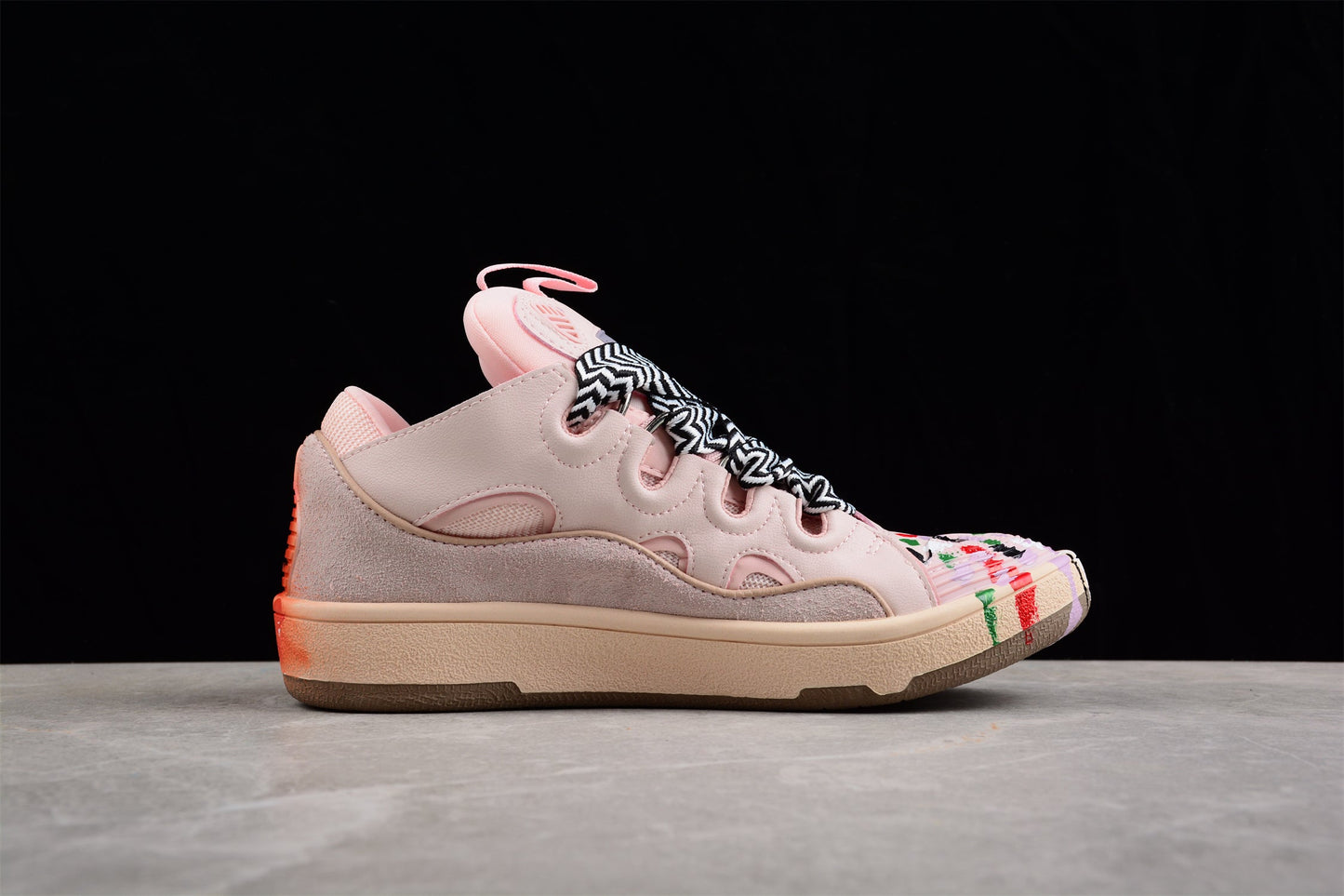 Gallery Dept. x Lanvin Curb Light Sneakers 'Paint Drip – Pale Pink'