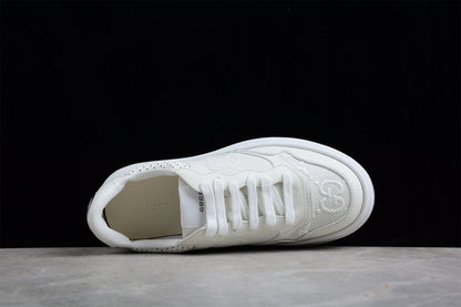 Gucci Embossed GG Logo White Platform Sneakers