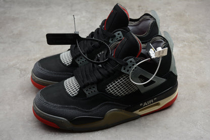 Off-White x Air Jordan 4 Bred Sneakers
