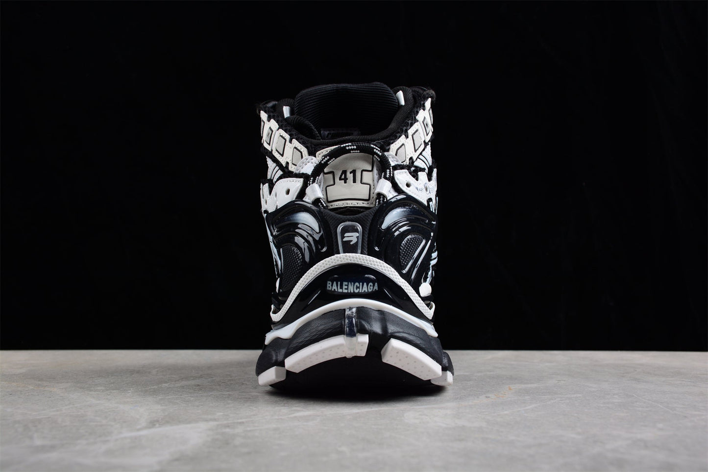 Balenciaga Runner Hightop Black White Sneakers