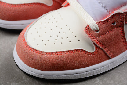 Air Jordan 1 Mid GS Orange Suede Sneakers