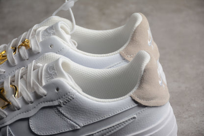 Nike Air Force 1 Low PLT.AF.ORM Bling White Metallic Gold Sneakers