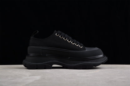 Alexander McQueen Tread Slick Graffiti Black Canvas Sneakers
