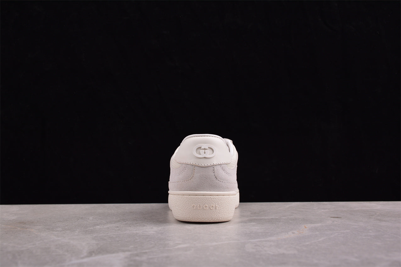 Gucci G75 White Suede Trainer Sneakers