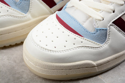 Adidas Forum Exhibit Low Off-White Burgundy Sneakers
