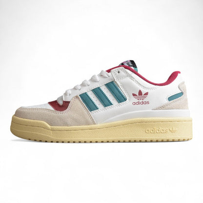 adidas Forum Low White Teal Burgundy Sneakers