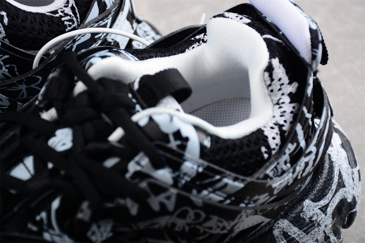 Balenciaga Track Graffiti Black White Sneakers