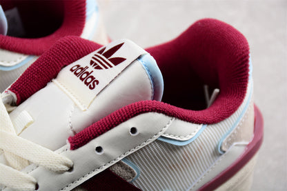 Adidas Forum Exhibit Low Off-White Burgundy Sneakers