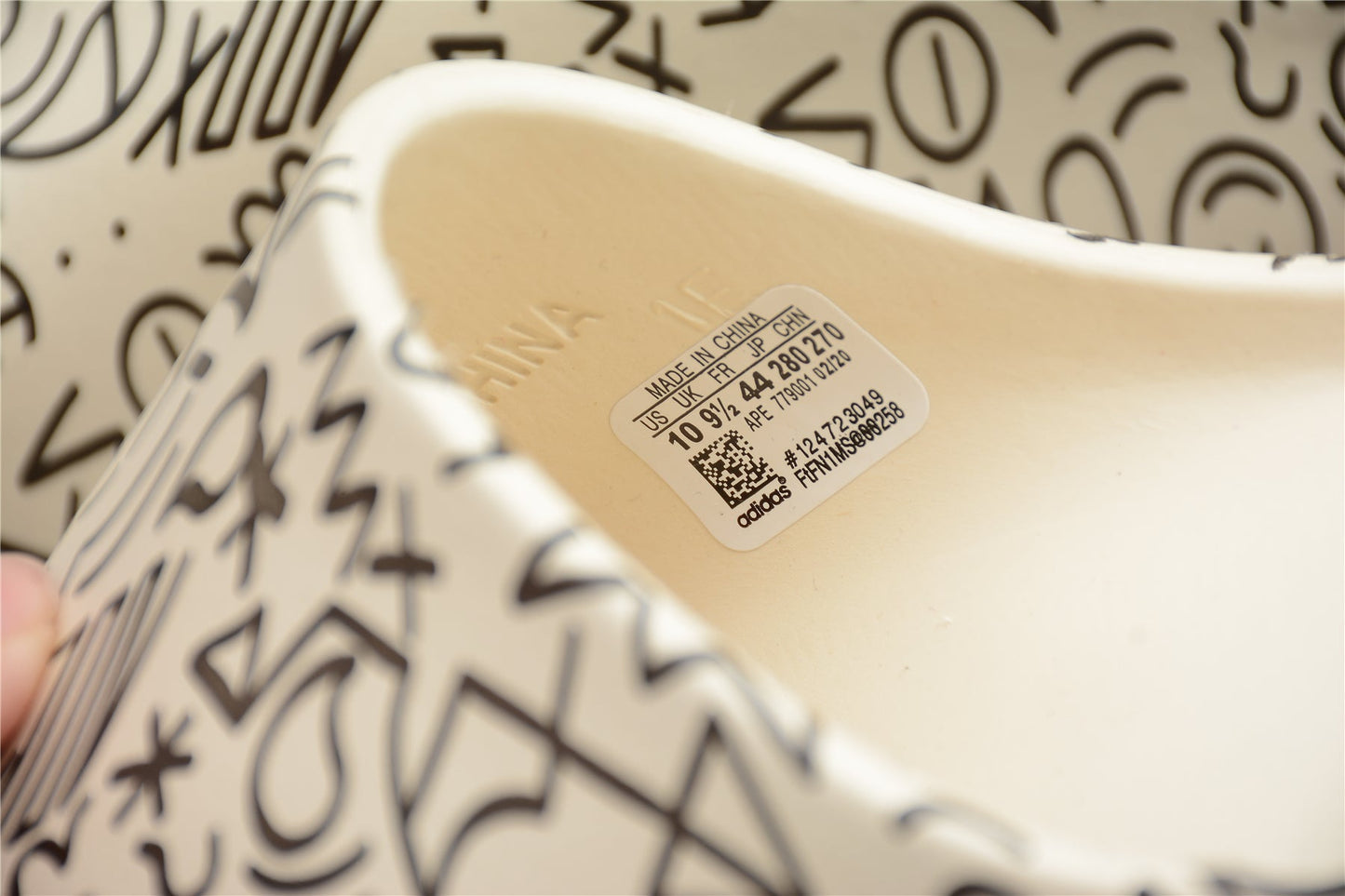 Adidas Yeezy Slide Bone White Black Graffiti Sandals