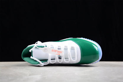 Air Jordan 11 Retro White and Green Sneakers