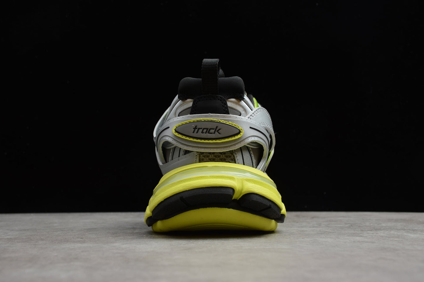Men's Silver & Lime Green Track Sneakers