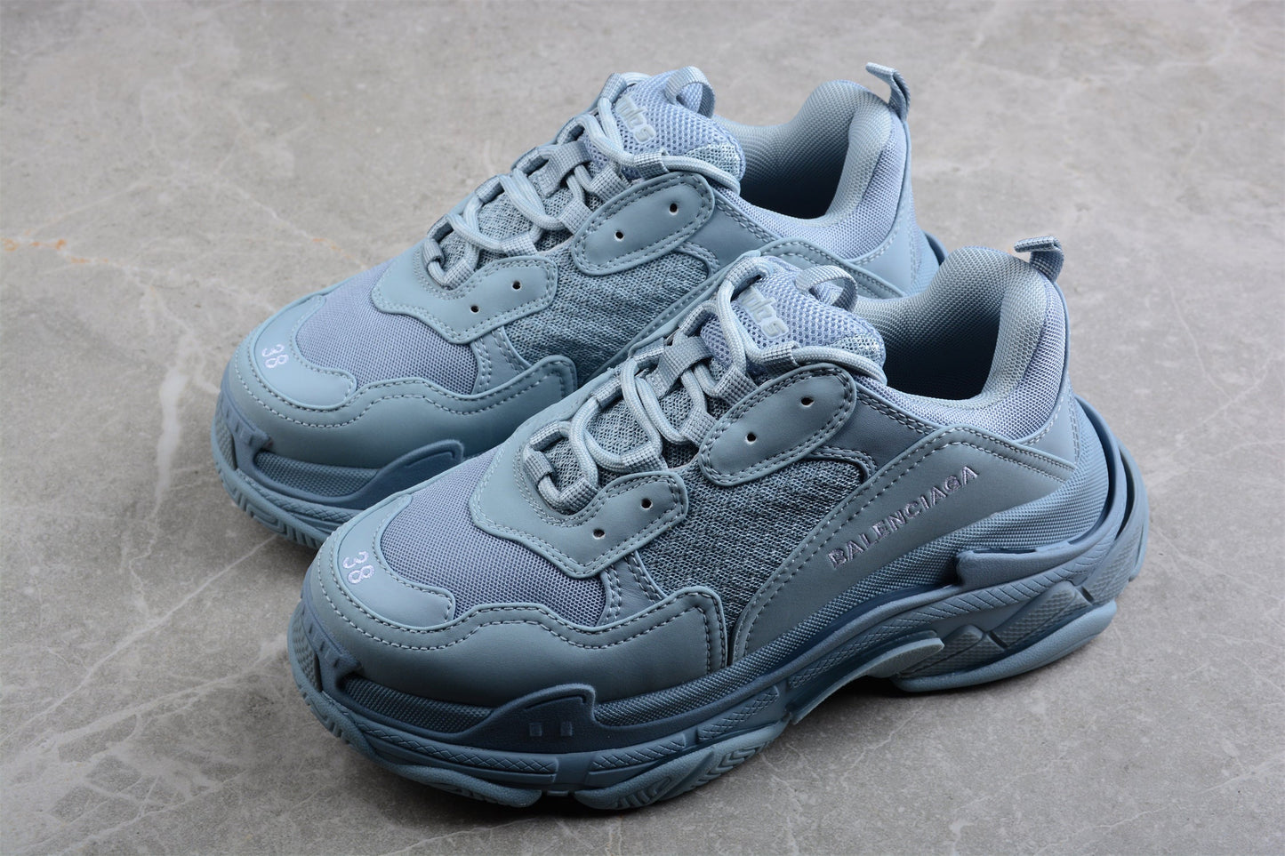 Balenciaga Women’s Triple S Light Blue Sneakers