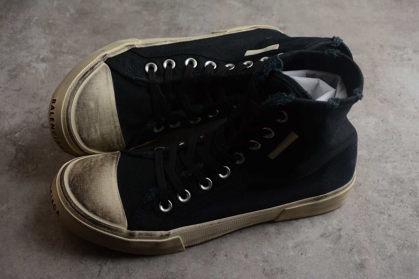 Balenciaga Paris High Top Canvas Black Sneakers