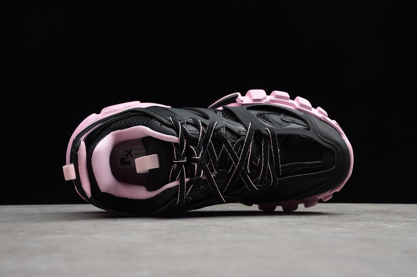 Women's Black & Pink Track Lifestyle Sneakers