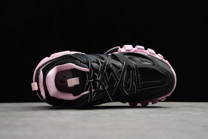 Women's Black & Pink Track Lifestyle Sneakers