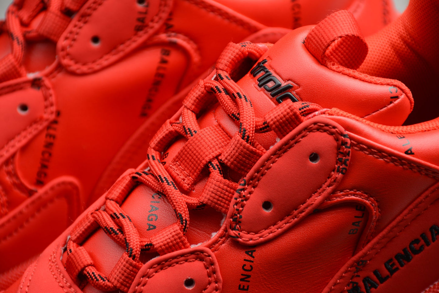 Balenciaga Triple S Allover Logo Red Sneakers