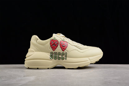 Gucci Rhyton Strawberry Print Ivory Sneakers