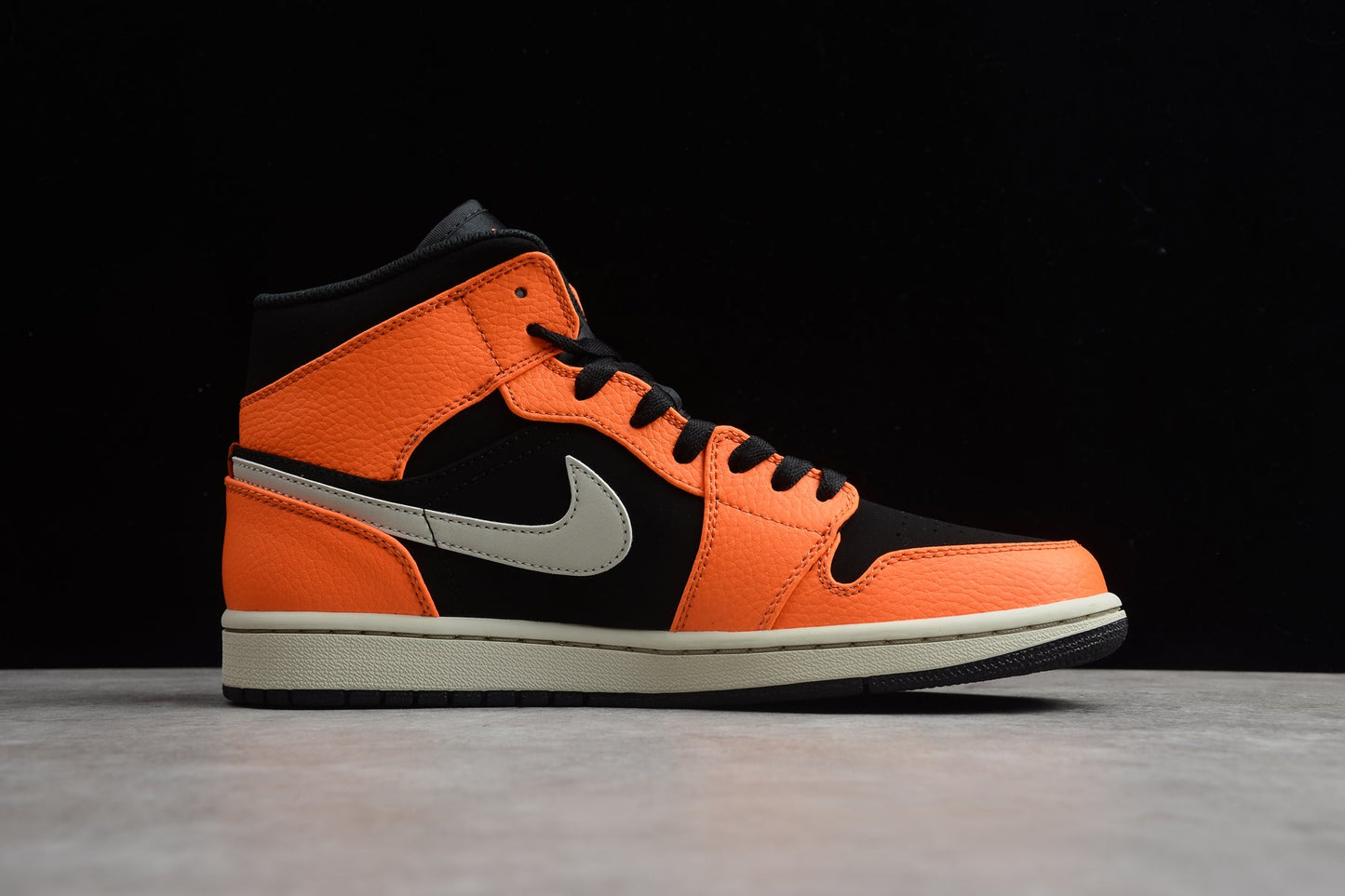 Air Jordan 1 Mid "Black Light Bone Orange"