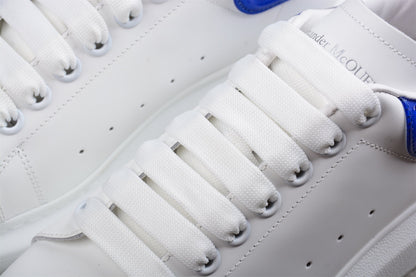 Alexander McQueen Oversized White Electric Blue Leather Sneakers