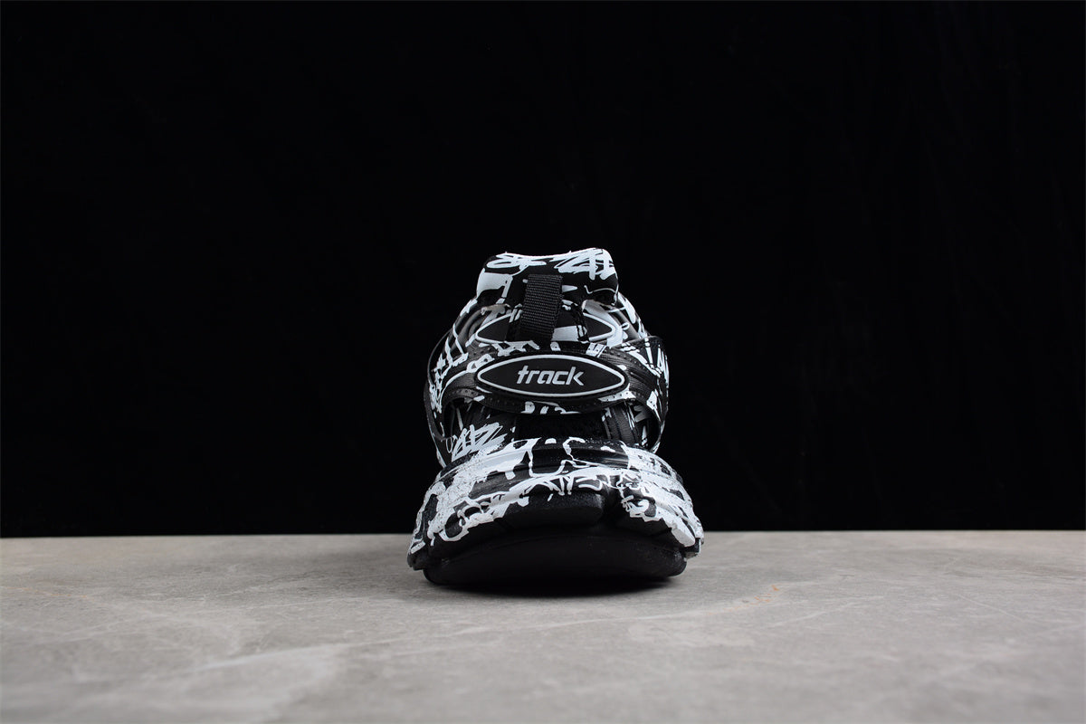 Balenciaga Track Graffiti Black White Sneakers