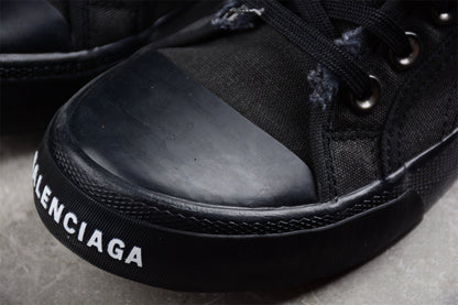 Balenciaga Paris High Destroyed Triple Black Sneakers