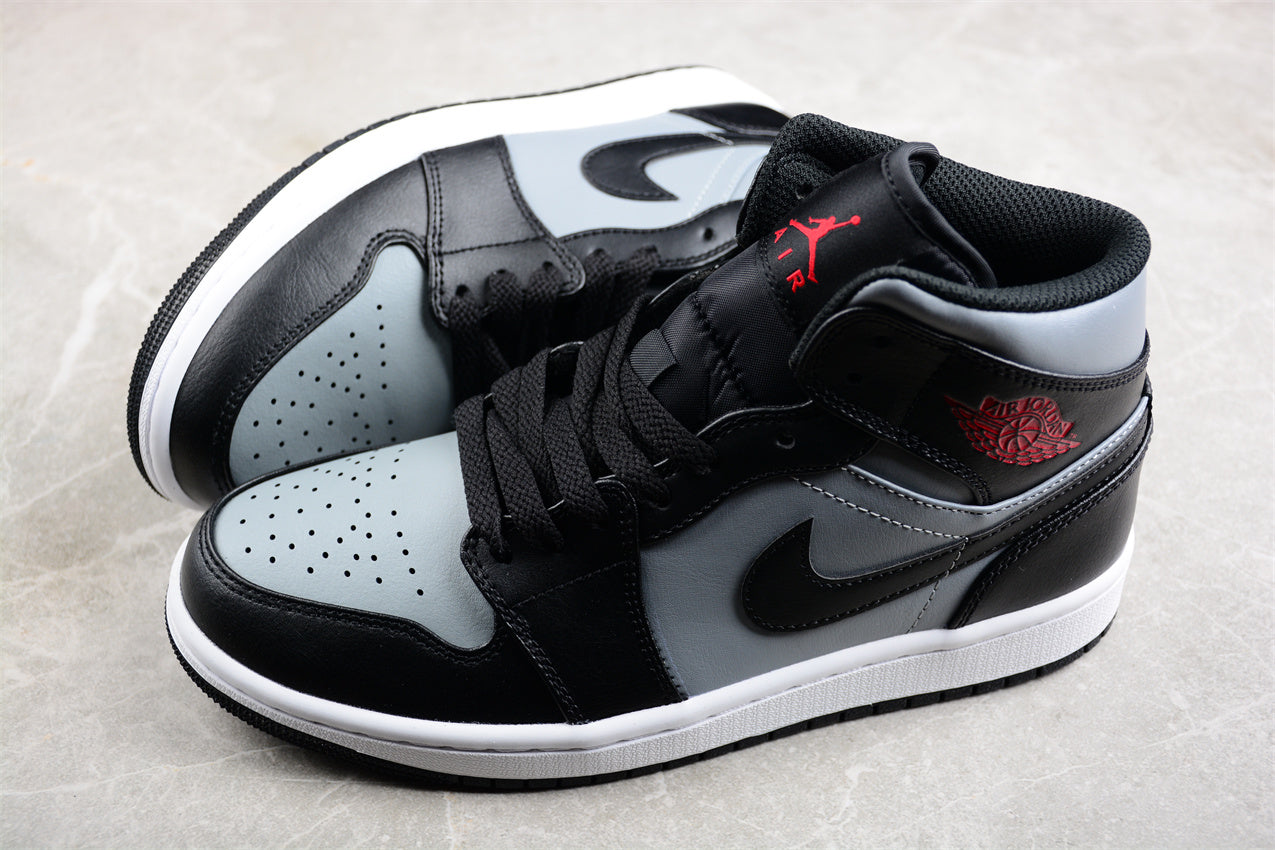 Nike Air Jordan 1 Mid "Shadow Red Black Particle Grey"