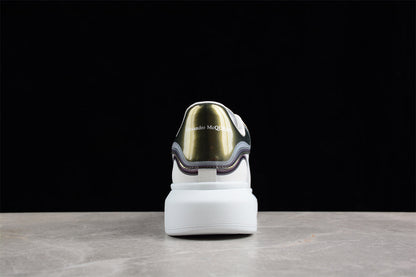Alexander McQueen Oversized White Silver Leather Sneakers