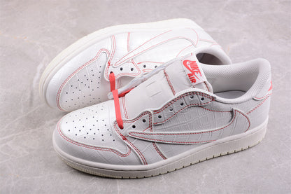 Travis Scott x Air Jordan 1 Low OG White Sneakers