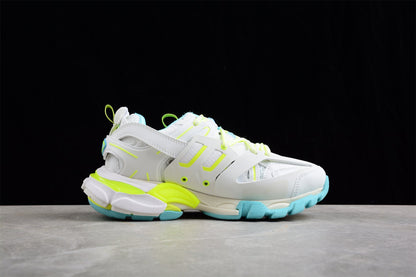 Balenciaga Track White Fluorescent Yellow Turquoise Sneakers