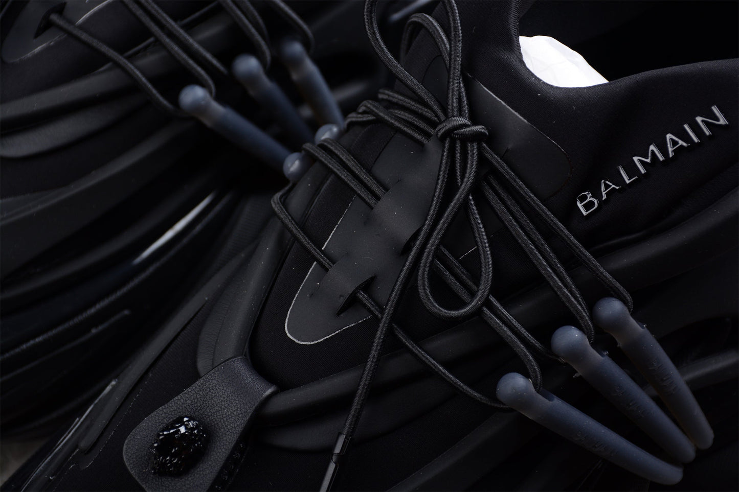 Balmain Unicorn Low-Top Sneakers in All Black – Neoprene and Leather