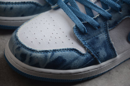 Nike Air Jordan 1 Low Washed Denim GS Sneakers
