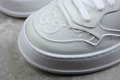 Gucci Embossed GG Logo White Platform Sneakers