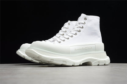 Alexander McQueen Tread Slick White Leather Boots