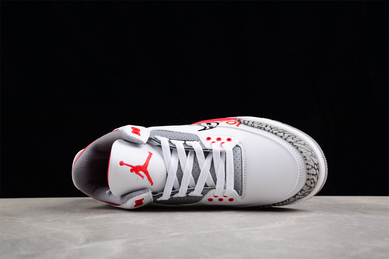 Air Jordan 3 OG Fire Red DIY "Love Basketball" Shoes