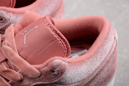 Air Jordan 1 Low Pink Velvet (Women's) Sneakers