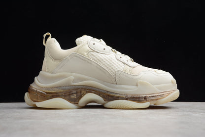 Balenciaga Triple S Light Beige Clear Sole Sneakers