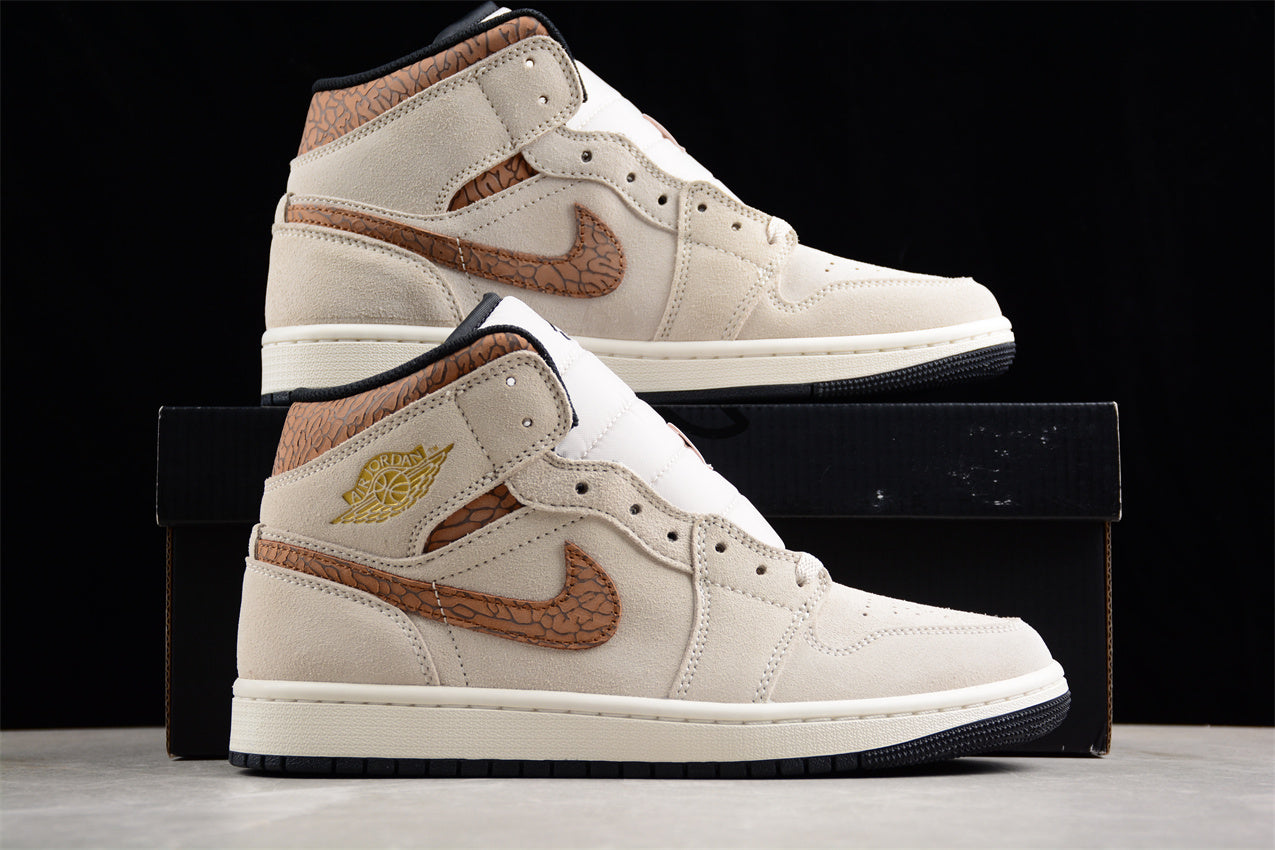 Air Jordan AJ1 Mid "Brown Elephant"