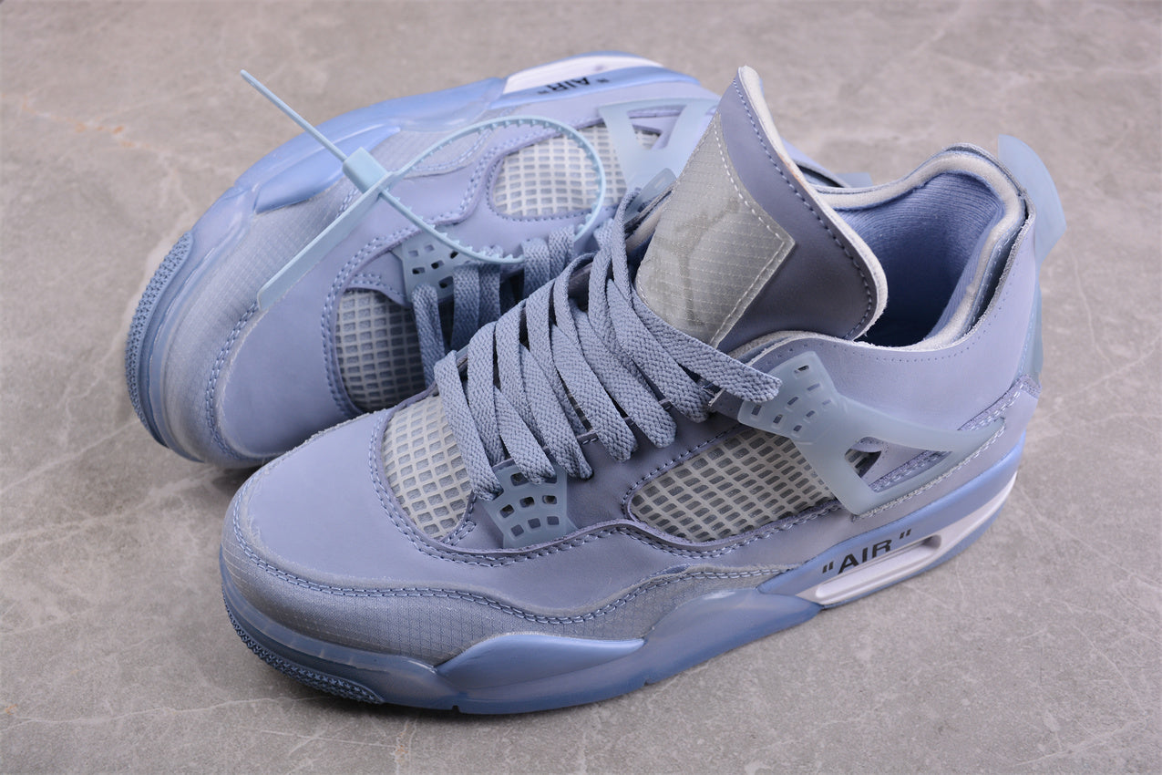 Off-White x Air Jordan 4 Custom "Blue Sail"