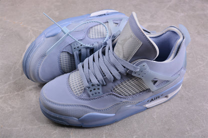 Off-White x Air Jordan 4 Custom Blue Sail Sneakers