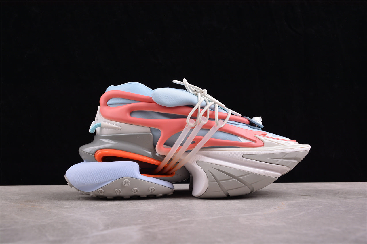 Balmain Unicorn Sneakers Light Blue/White – Neoprene and Leather