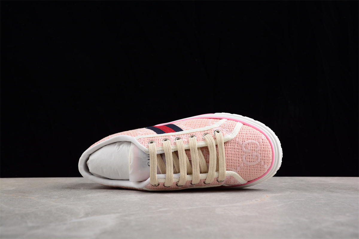 Gucci Tennis 1977 Pink GG Canvas Sneakers