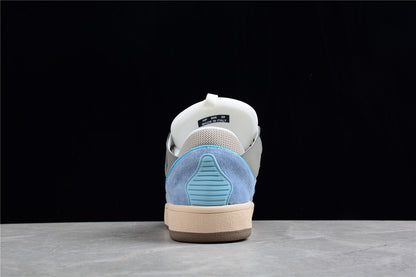 Lanvin Curb Grey Blue Leather Sneakers