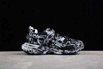 Balenciaga Track Graffiti Black White Sneakers