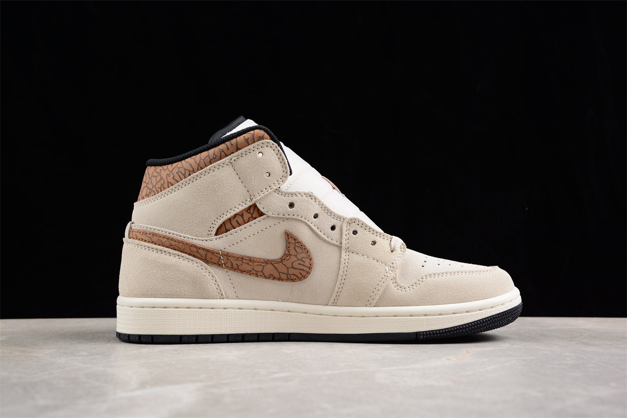 Air Jordan AJ1 Mid "Brown Elephant"
