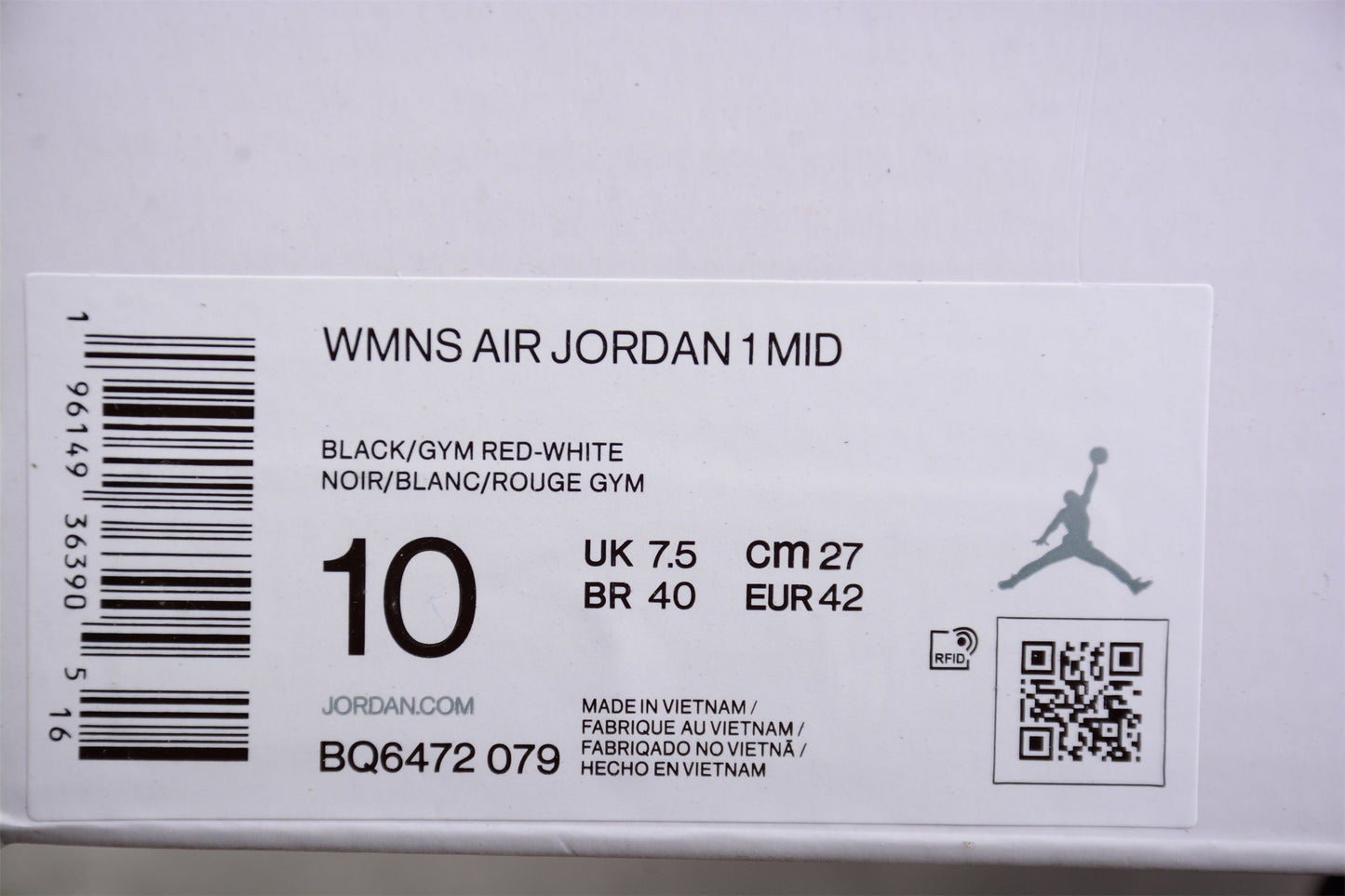 Air Jordan 1 Mid "Alternate Bred Toe"