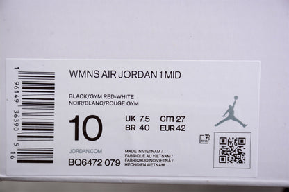 Air Jordan 1 Mid Alternate Bred Toe Sneakers