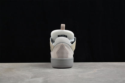 Lanvin Curb Grey Suede Leather Sneakers